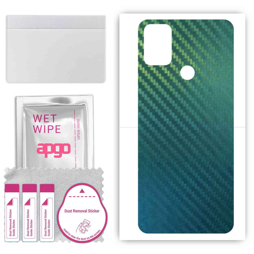 apgo Protective Skin Sticker for the Back Compatible with Wiko View5, Wrap Film, Foil, Vinyl - Pattern Carbon Chameleon CAKA1