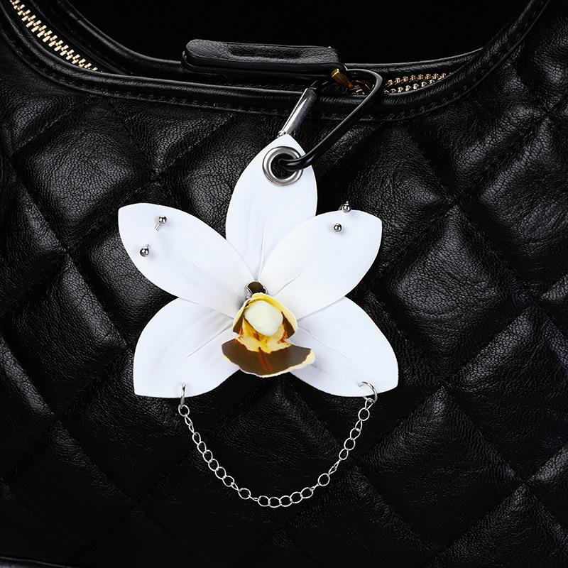 Kreative Simulations-Orchideen-Blumen Schlüsselanhänger Anhänger Rucksack Dekoration Zubehör Geschenke