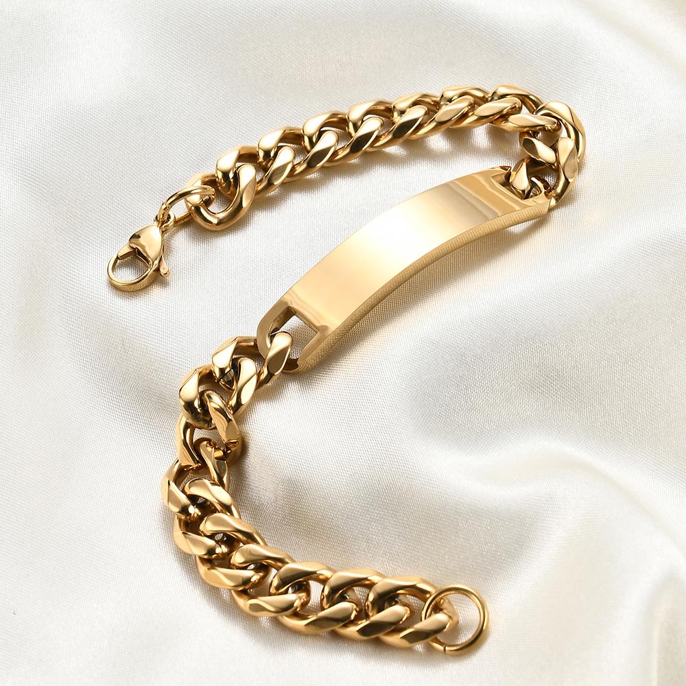 Personalized Partner Bracelet Made Of Stainless Steel Desired Bracelet For Couples Plate Pendant Christmas For Men