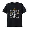 Mens Tequila Is My Spirit Animal Beer T Shirt Alcohol Black Large Vintage Washed Slightly Homme Top For Everyday Wear Versatile