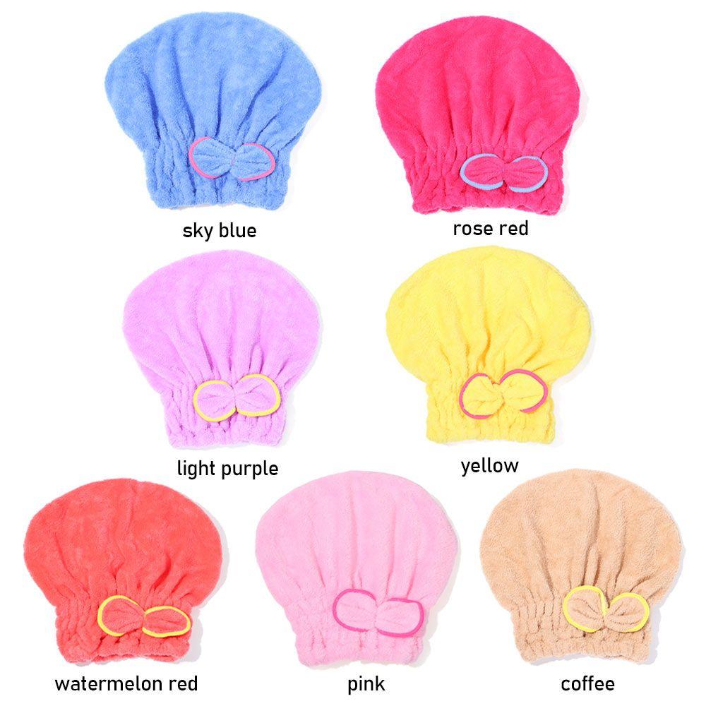 Microfiber Breathability Quick Drying Quickly Dry Hair Hat Hair Towel Cap Bowknot Wrap