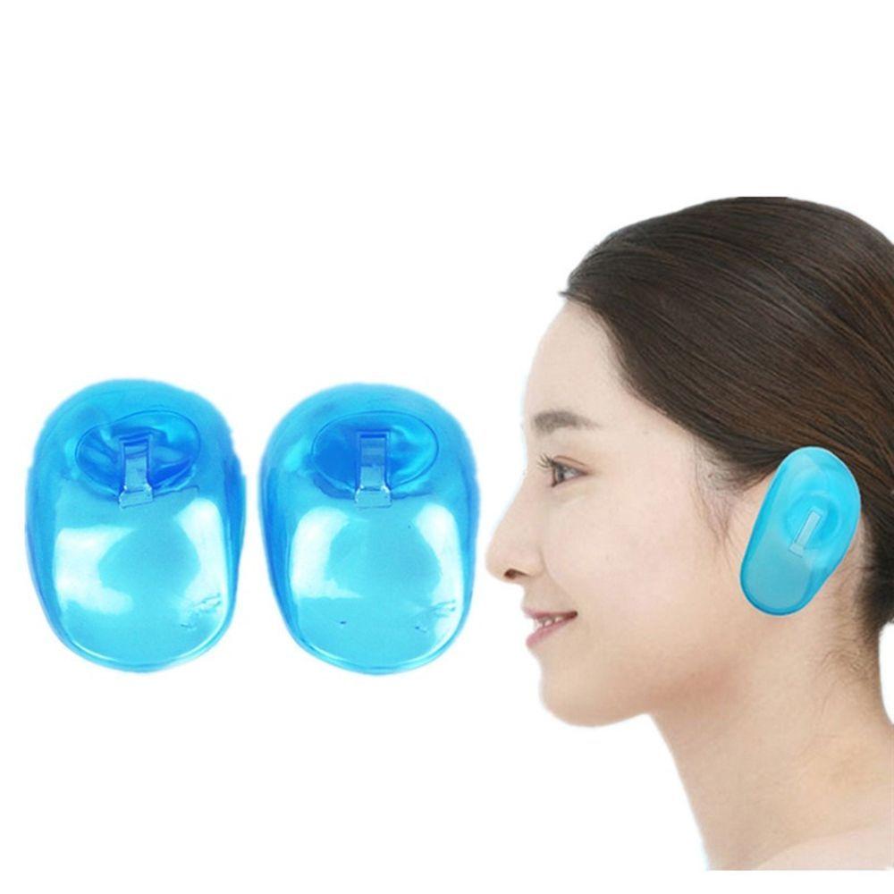 Clear Silicone Barber Blue Color Hair Dye Shield Ear Cover Noise Protector Salon Accessories