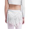 Girls Latin Dance Costume Mock Neck Sleeveless Fringe Vest Sparkly Rhinestones Tassel Skirt Performance Outfit