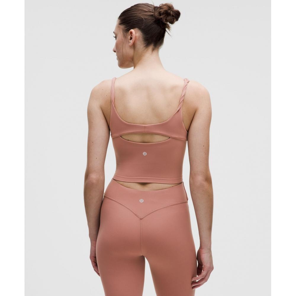 Lululemon Align  Twist Strap Cropped Tank Top  Light Support  B C Cup Red Clay