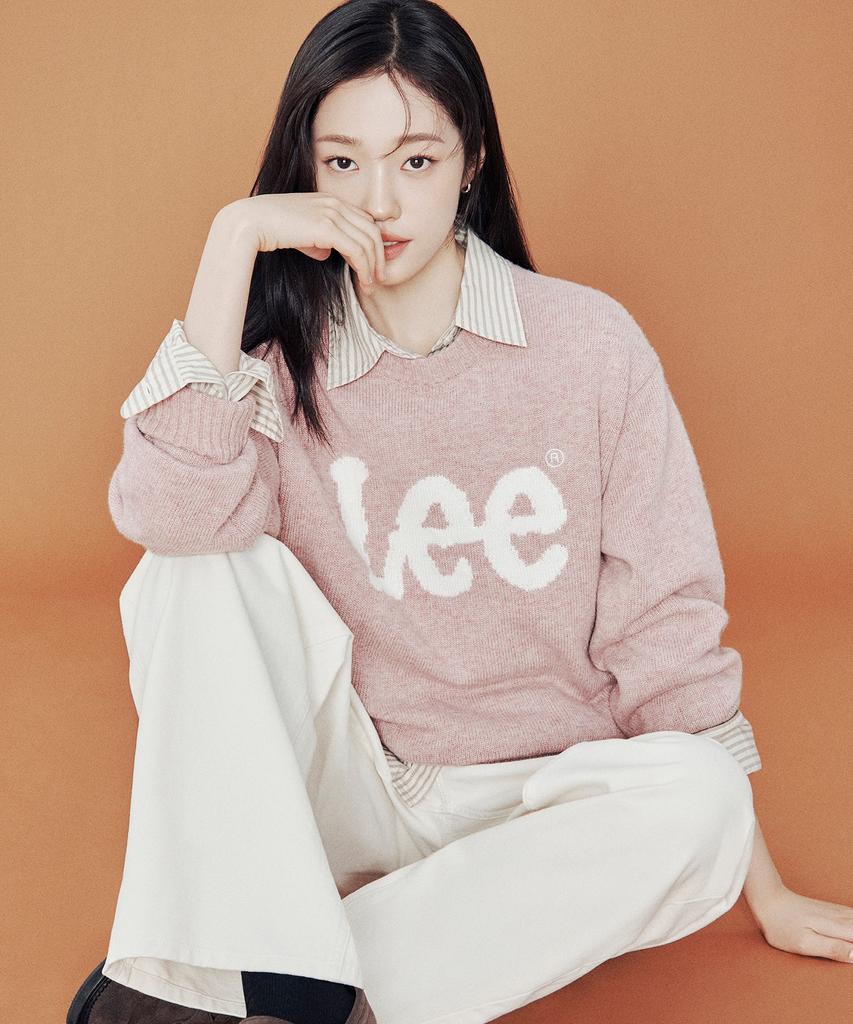 LEE Big Twitch Logo Knit Pink