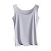 Dámské tílko z ledového hedvábí s kulatým výstřihem, bez rukávů, camisole top, základní letní top, ležérní cvičební trička