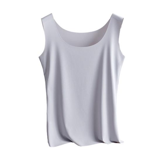 

Женская майка из ледяного шелка без рукавов, камзол с круглым вырезом, базовая летняя XL фиолетовый