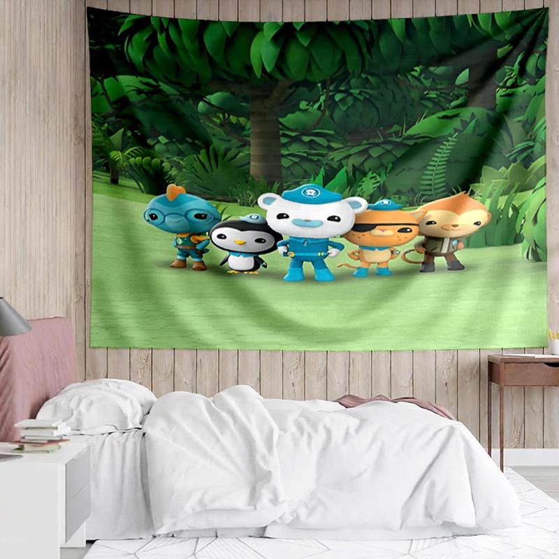 Octonauts Print Tapestry, Backdrop, Easy Setup, Ideal for Bedroom, Office & Living Room, with Aesthetic Wall Hanging Decor.