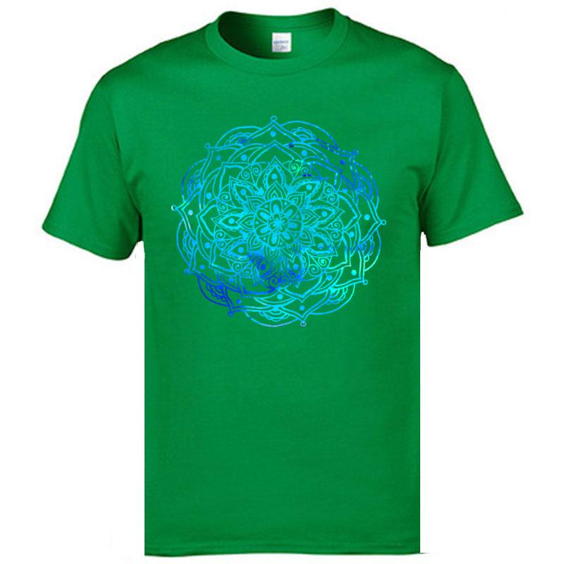 Classic Mandala Pattern Mens Tshirts High Quality Short Sleeve Casual Slim Fit Tops T Shirt Flower Print Buddha OM T-Shirts
