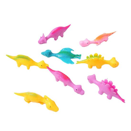 

5Pcs Sling Shot Dinosaur Finger Toy Sticky Dino Launching Toy Anxiety Stress Relief Stretchy Flying Dinosaur Toy Tricky Props Party Favors A