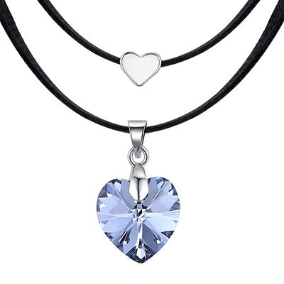 Vintage Original Heart Crystals From Austria Choker Necklaces For Women Double Rope Chain Statement Necklaces Wedding Jewelry