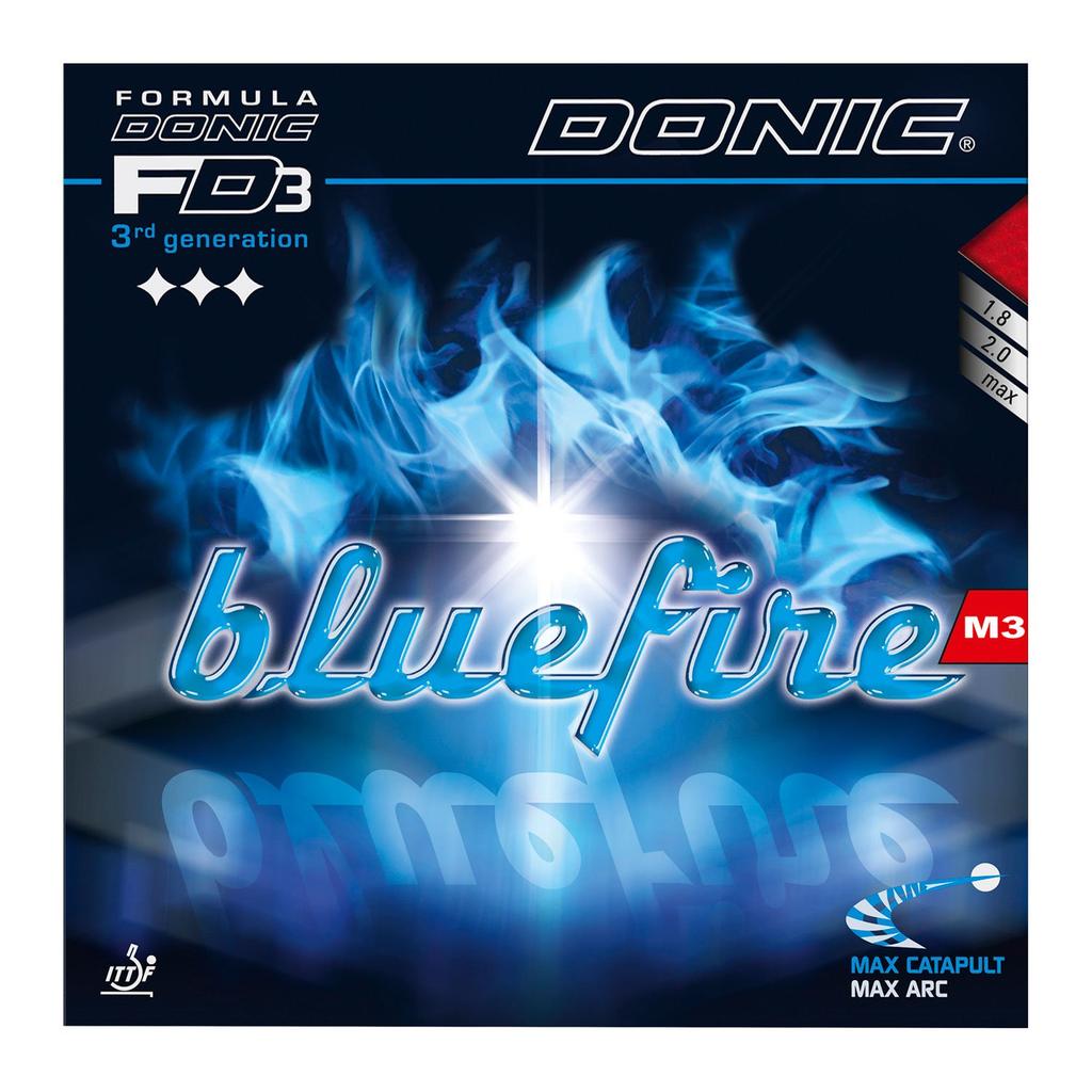 DONIC Table Tennis Blue Fire M3 AL065 Back-Soft Rubber, Black, 2.0,