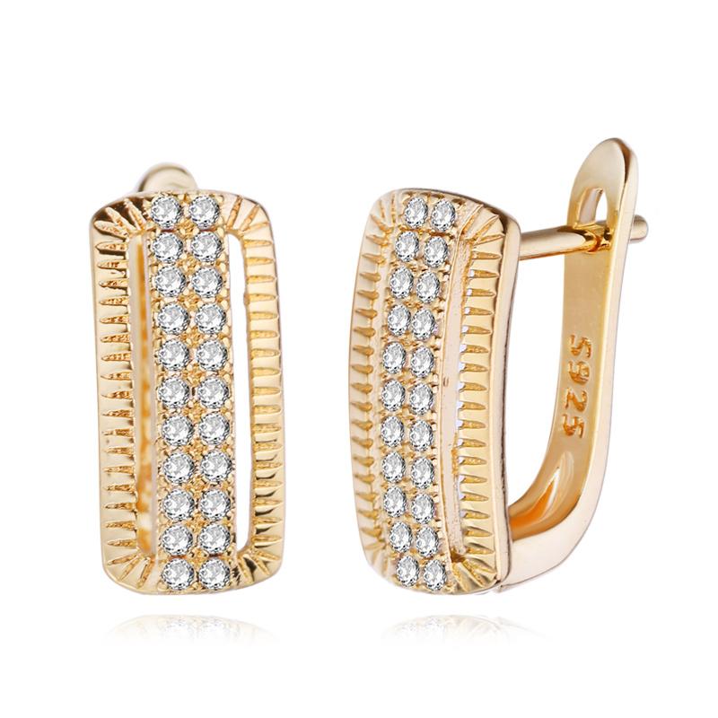 

Серьги-клипсы MINTHA, модные золотые свадебные повседневные модные украшения, серьги с геометрической геометрией из кубического циркония для женщин, свадебные серьги с геометрической формой A