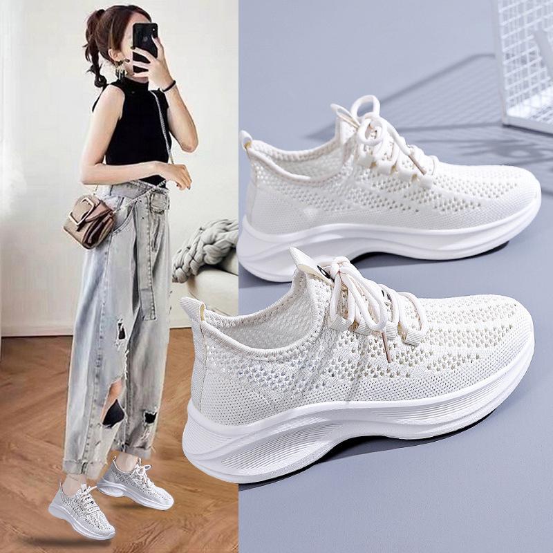2024 Women's Flyknit Non-Slip Casual Running Shoes - Korean Style Trend with Soft Sole, High-End Versatile Summer Footwear.