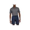adidas Logo Striped Short Sleeve Polo Shirt Men Tops Black Gray HR8008