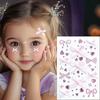 Bow  Tattoo Sticker Face Diy Makeup Red Diamond Pearl Bows Temporary Tattoo Sticker Self Adhesive Party Festival