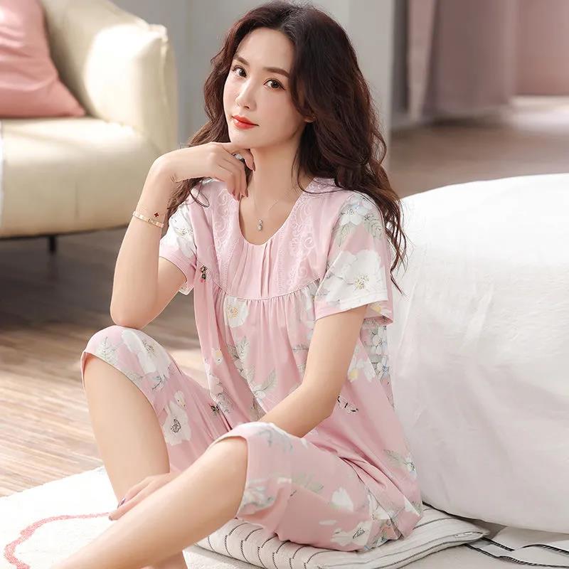 Plus Size Pajamas Short-sleeved Shorts 