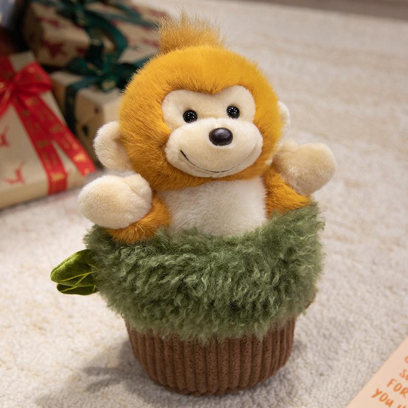 

Cute Tree Stump Doll Raccoon Monkey Hand Puppet Simulated Green Plant Plush Toy Parrot Storytelling Props Children s Day 30cm