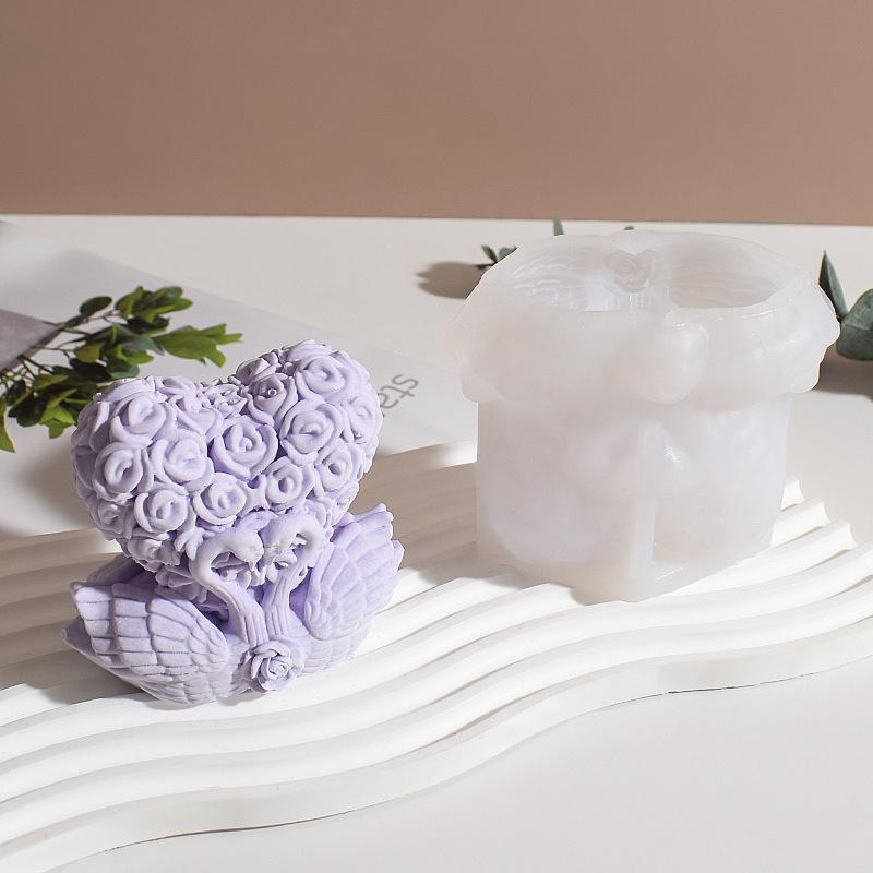 Heart Silicone Mold Non Stick 3d Rose Candle Mold Silicone Candle Mold Rubber For Candle Making Resin Crafts Chocolate