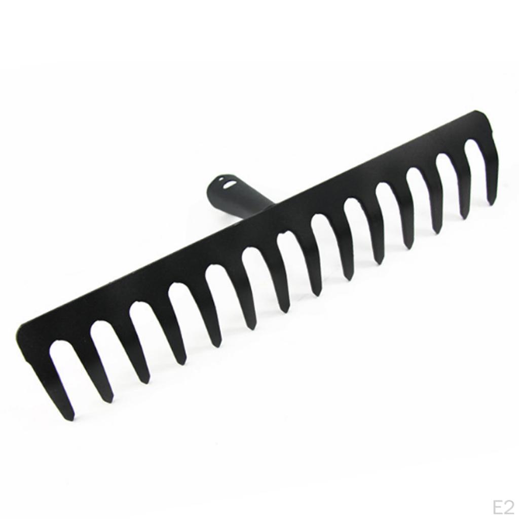 Rake 0cm Wide 14 Heavy Duty Steel Replacement Lawn Leaves Black