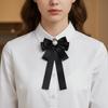Black Memorial Black Bow Brooch Fabric Bowknot Bowtie Necktie New Shirt Collar Pins  Women