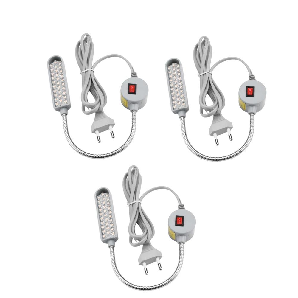 

3 шт. AC110V/220V Светодиодное освещение для промышленной швейной машины (С 30 светодиодными лампами) Гибкие промышленные светильники на гусиной шее 360°
