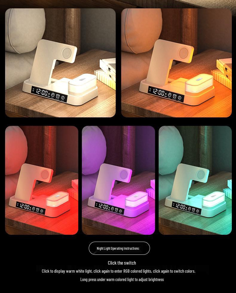 30W 3-in-1 Wireless Charger & Clock for iPhone 14/13