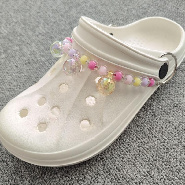 10pc Playful Shoe Jewelry Assorted Beaded Charms Frosted Acrylic Chains for Teens Girls Clogs Party Shoes