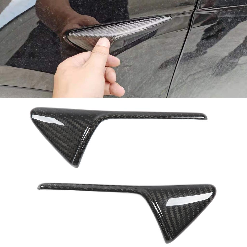1 Pair Side Camera Vent Cover Trim Real Carbon   Decor Replacement for      