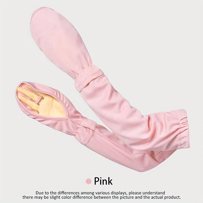 

Женские свободные рукава из ледяного волокна - Дышащие быстросохнущие эластичные перчатки для вождения на лето, защита от солнца для активного отдыха, однотонный дизайн One-size розовый