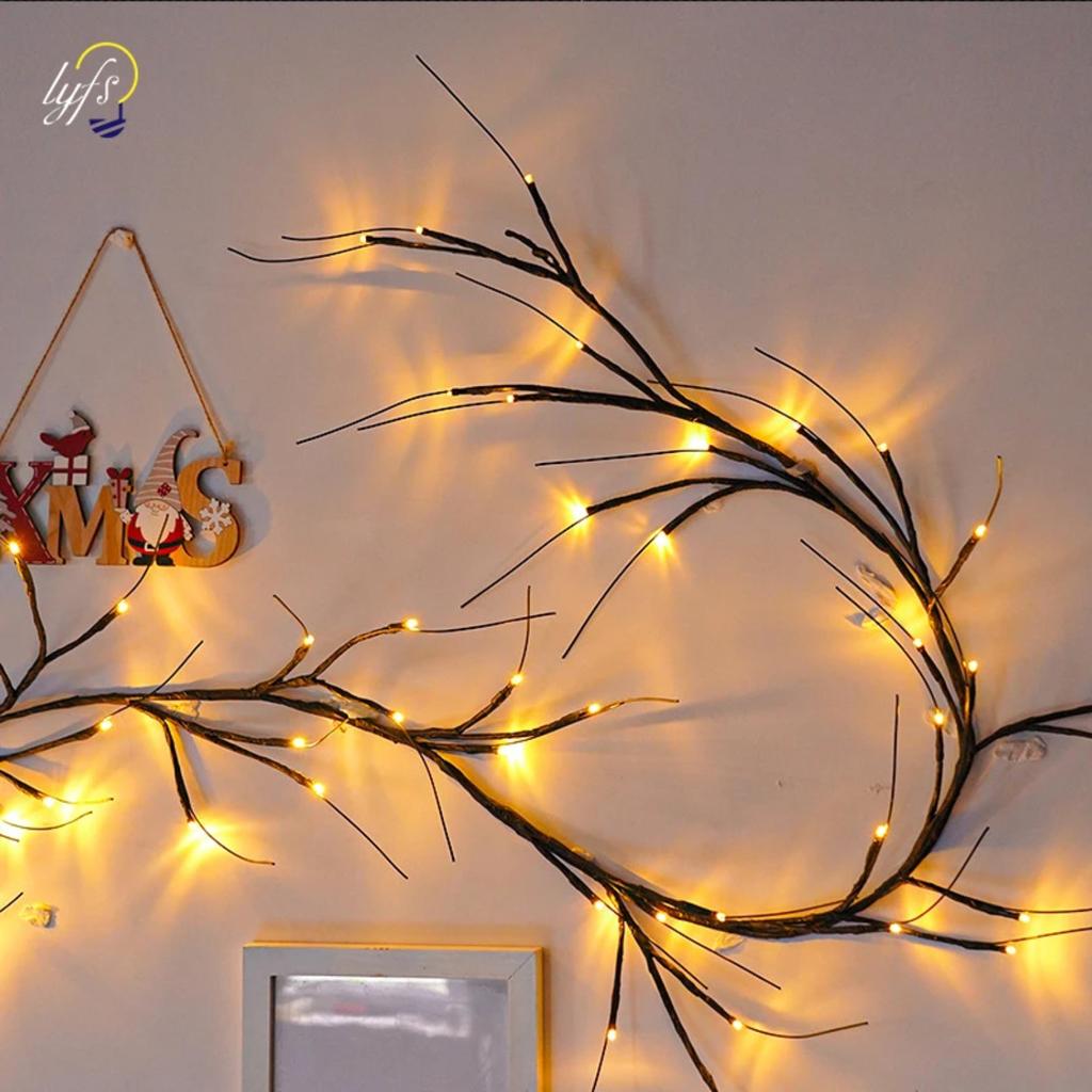 Nové 45/144 LED světelné řetězy z vinné révy Vánoční Halloweenská světelná girlanda DIY Světlo z vrbové větve Vinná réva Dekorace do pokoje na zeď na svatební oslavu