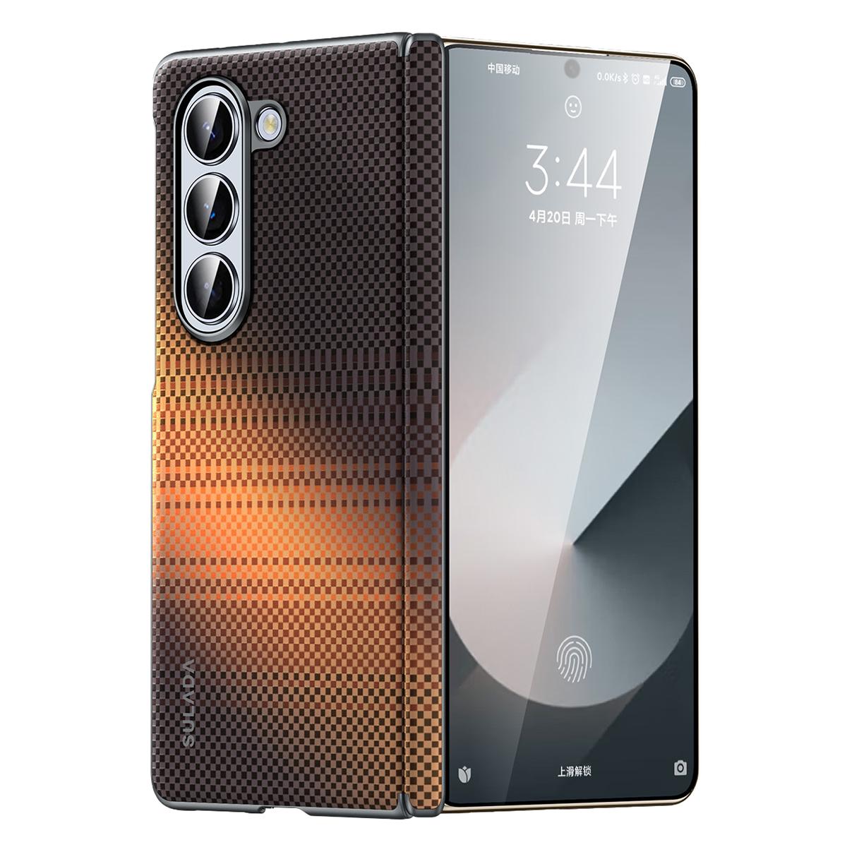 

SULADA Для Samsung Galaxy Z Fold6 5G Магнітний Чохол Ударостійкий Твердий ПК Задня Кришка Телефону Sunset Orange