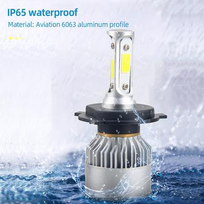 Bir çift S2 H4 160W 16000LM Hi-Lo Beam Cob Led Far Ampulleri HB2 9003 6500K Kit LED ön farlar