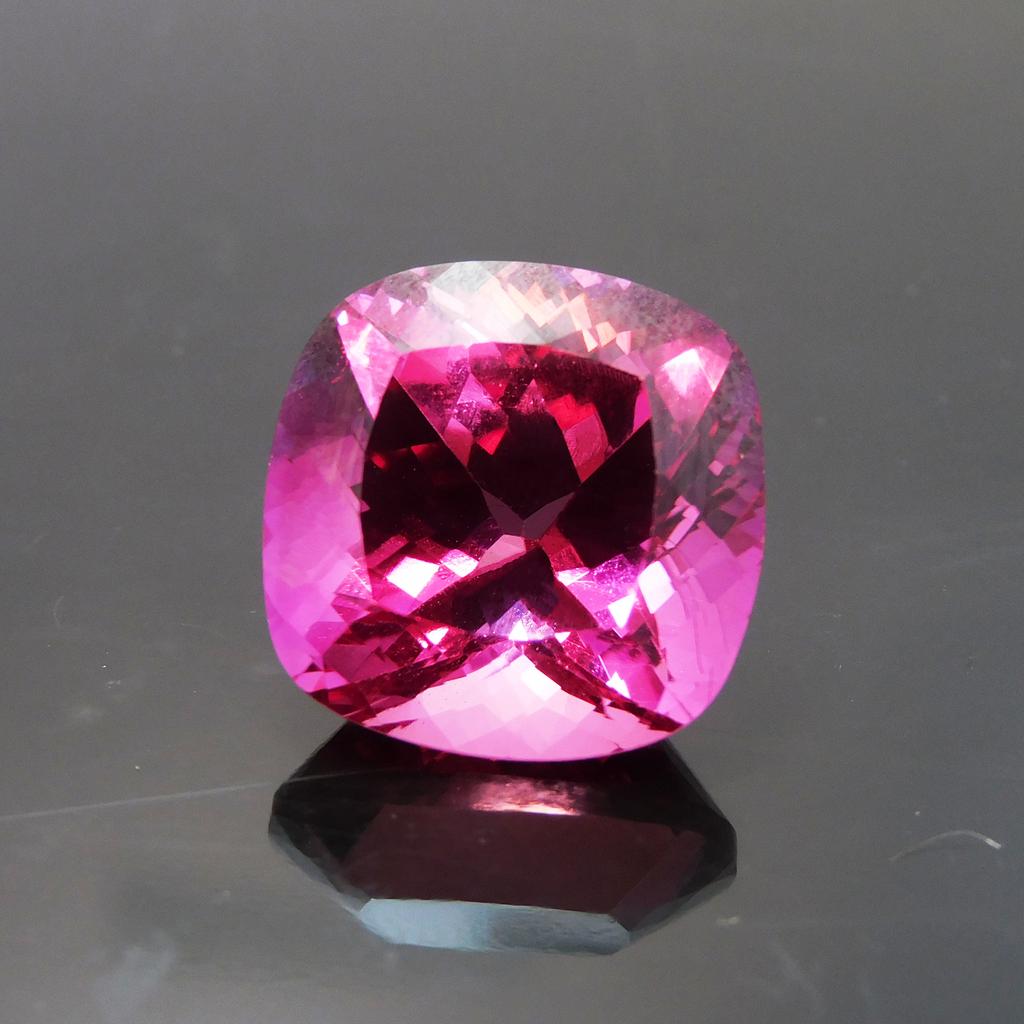 Natural Pink Square Cushion Cut 23 Ct CERTIFIED Enhanced Sapphire Loose Gemstone