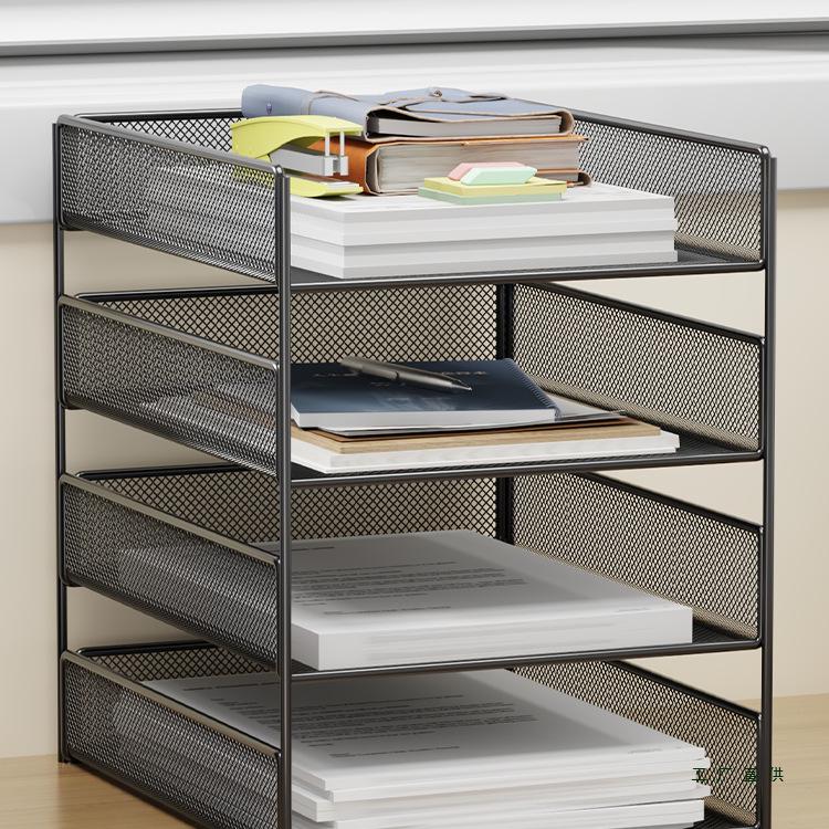 Multi-Layer Desktop File Organizer: A4 Rack & Storage Shelf for Office