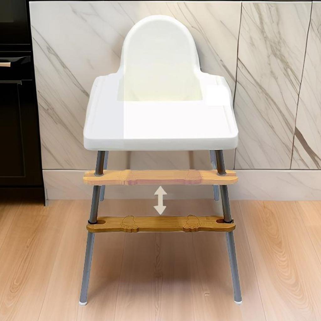 Baby High Chair Footrest Adjustable Baby Highchairs Pedal with Rubber Rings Round Corners Universal Highchair Accessory