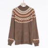 Nordic Knitted Winter Sweater Women High Neck Casual Pullover Tops Jumper