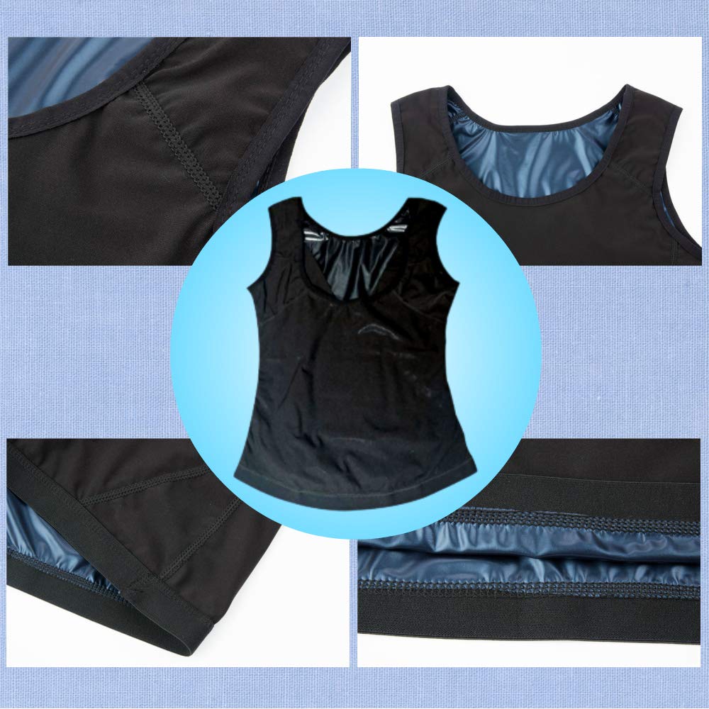 OneHealth Sauna Suit Tank Compression Weight Loss Training Wear Men's Top, Sweat-Reducing Innerwear, (Black, L/XL)