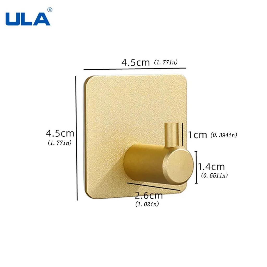 1PC Adhesive Wall Hooks Bathroom Robe Hook Wall Hanger for Clothes Hat Coat Handbag Metal Kitchen Rack Bath Accessories