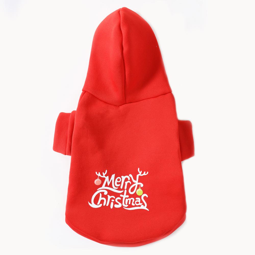Одежда для собак Рождественское красное пальто Одежда для щенков для маленьких и больших собак Толстовки с капюшоном для чихуахуа L красный