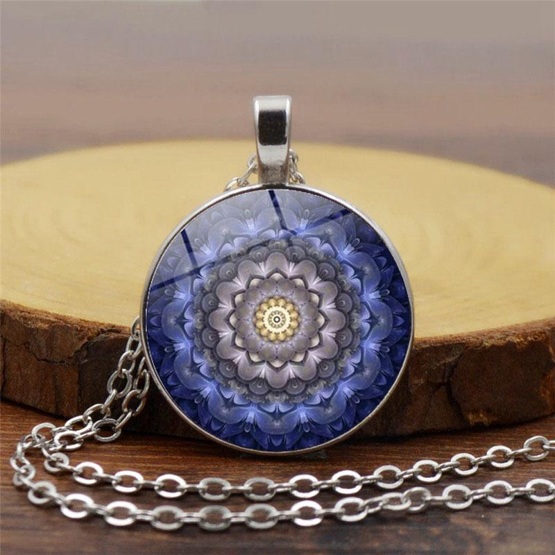 Mandala Levensbloem Tijd Dames Veelzijdige Mode Retro Hanger Ketting