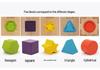 Children's Educational Toy Set: Wooden Building Blocks, Bead Maze, Shape Matching, and Rainbow Stacking Tower.