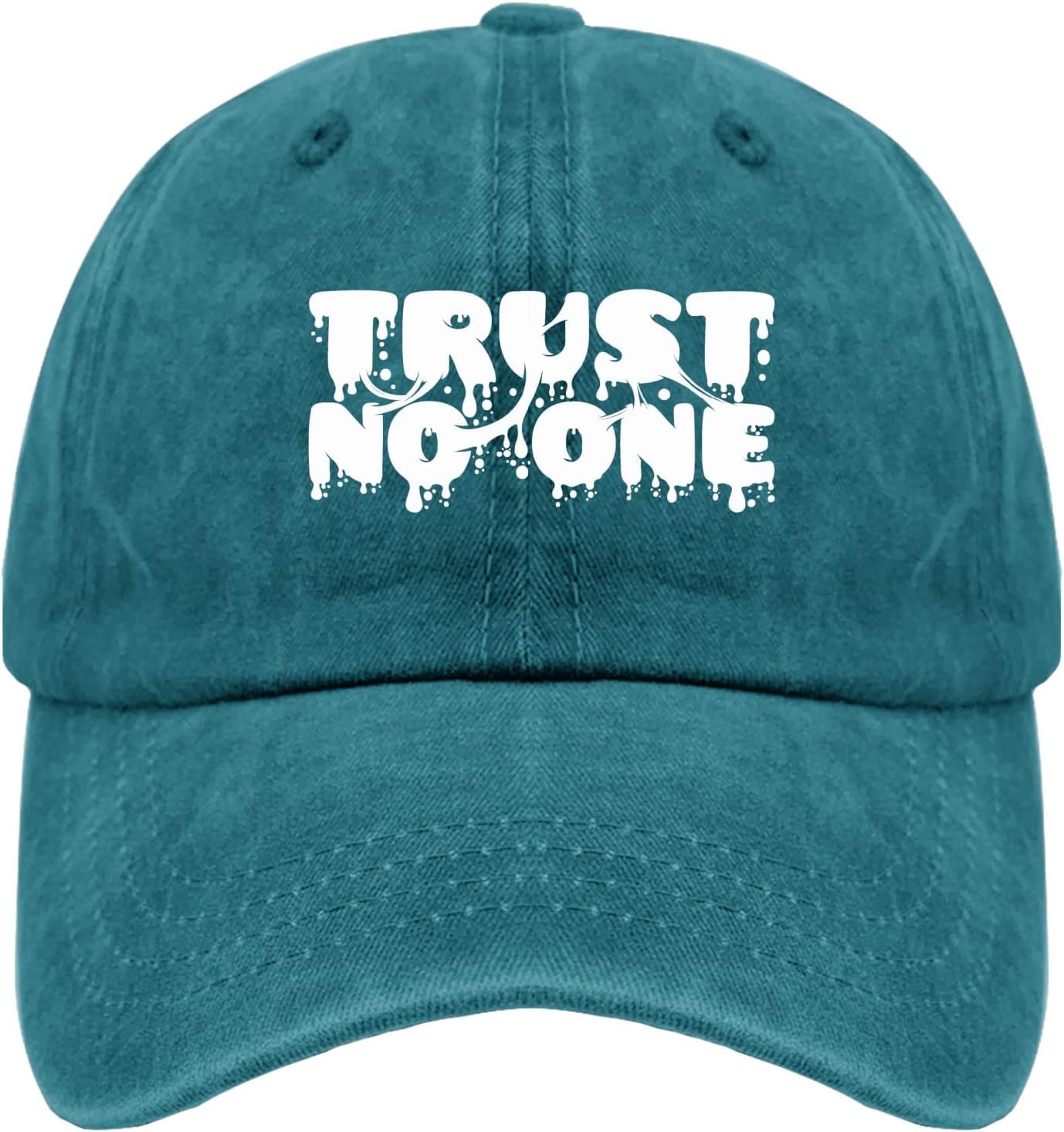 

Trust No One Drip Graphic Baseball Cap Unisex Casual Polyester Adjustable Dad Hat One Size