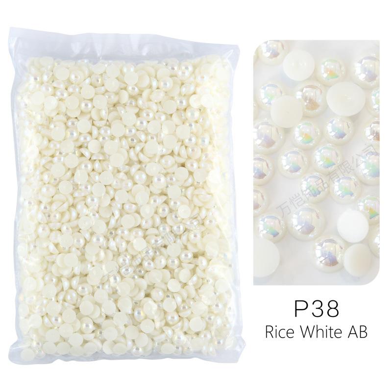 ABS Imitationsperle, Flachboden Halbrund Handyhülle Zubehör DIY Nagelkunst Perlen Schmuck Harzzubehör