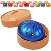 Set da 3 pezzi: 1 Baozi, 1 Coperchio e 1 Gabbia, Giocattolo Spremibile Baozi Lucido, Pallina Antistress Baozi Colorata, Giocattolo Spremibile Cibo Realistico