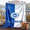 Flannel Blanket Brighton & Hove Albion Football Print Custom Name Text Soft Throw for Sofa Bed
