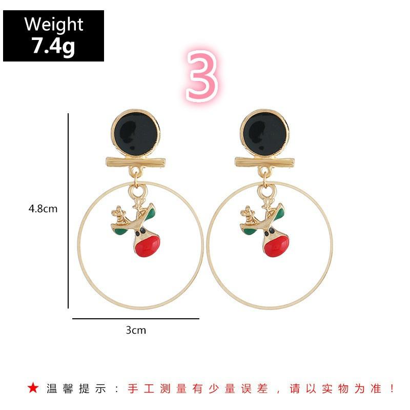 Cartoon Fun Christmas Earrings Geometric Ear Rings Christmas Tree Elk Pearl Earrings