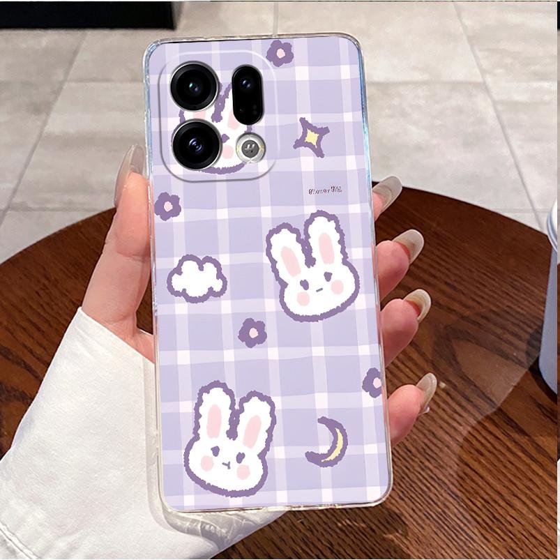 Case For OPPO Find X9 Pro 5G Clear Luxury Cute Love Rabbit Funny Slim Soft TPU Silicone Cover For OPPO FindX9 X9Pro Phone Case