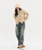 Blond9 Round Two-Way Pocket Knit Zip-Up_Beige