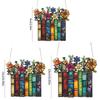 2D/Flat DIY Book Ornament Stained Glass Window Hanging Acrylic Bookish Gifts For  Reader Shelf  Home Wall Decoration Crafts